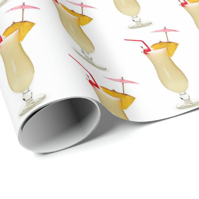 Papier Cadeau boisson de cocktail de fruits tropicaux (Coin rond)