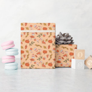 Papier Cadeau Boissons d'automne confortables pour Halloween