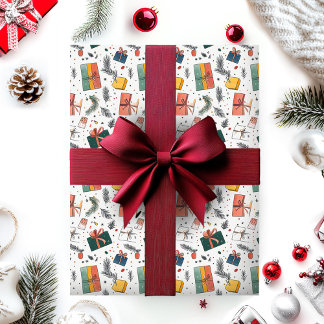 Papier Cadeau Boîte cadeau de Noël emballage motif