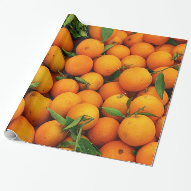 Papier Cadeau Boîte d'oranges juteuses (Déroulé)