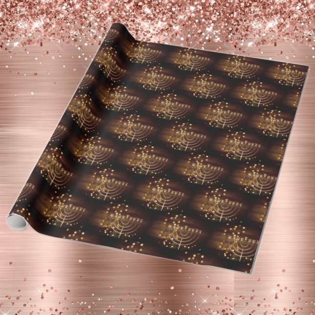 Papier Cadeau 🕎 Bokeh Hanoukka Menorah (Créateur téléchargé)