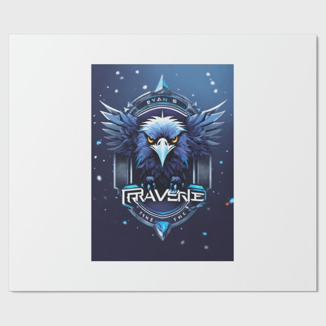 Papier Cadeau Bold Eagle Logo Wrapping Paper | Powerful Eagle Pa (Plat)