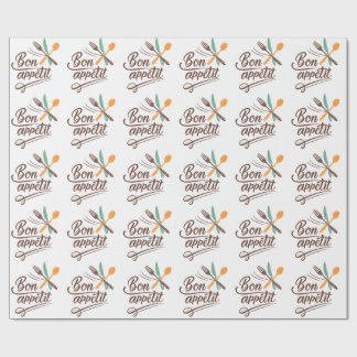 Papier Cadeau Bon Appétit Décor Cutlery Illustration