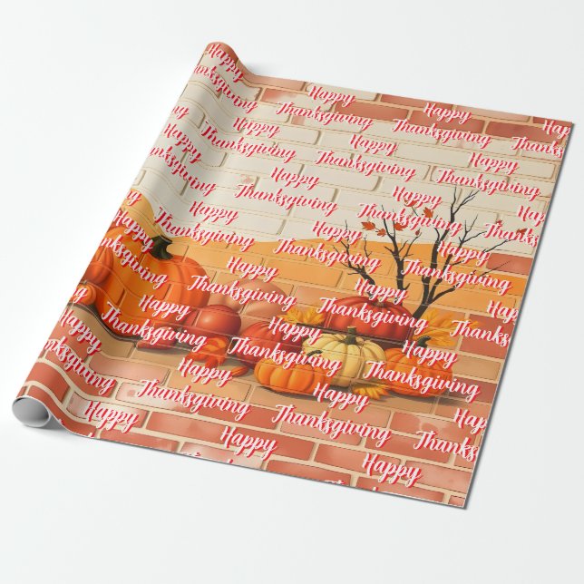 Papier Cadeau Bon thanksgiving moderne Belle automne (Déroulé)