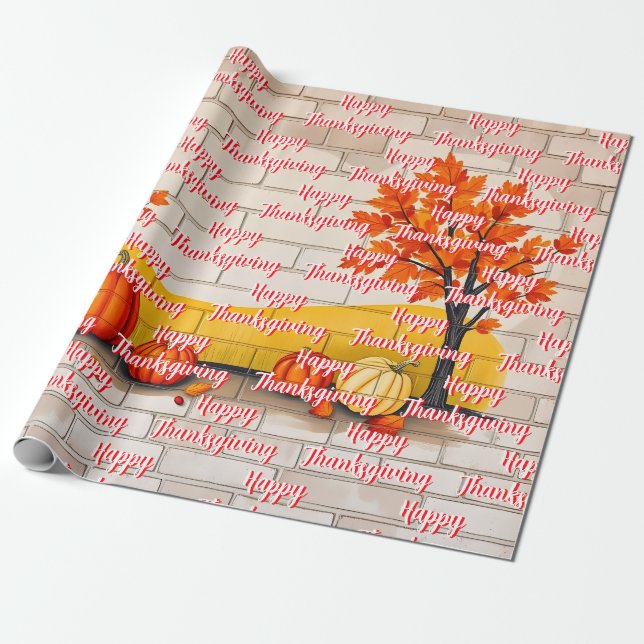 Papier Cadeau Bon thanksgiving tendance Belle automne (Déroulé)