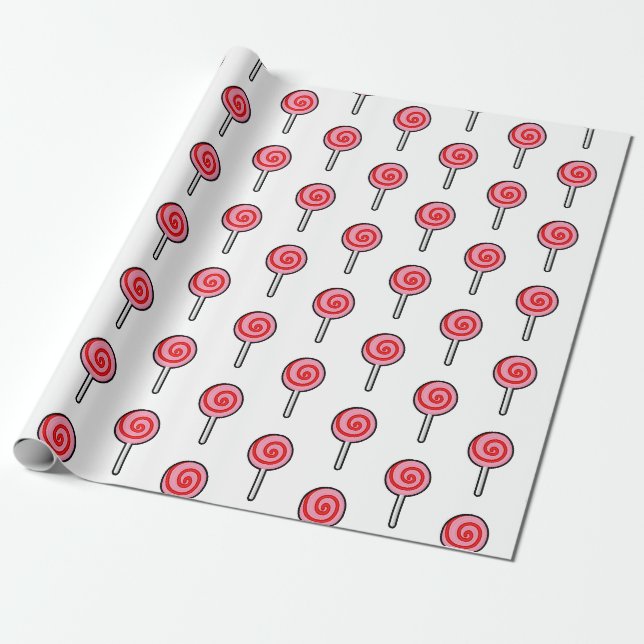 Papier Cadeau Bonbon à lucette de sucrerie (Déroulé)