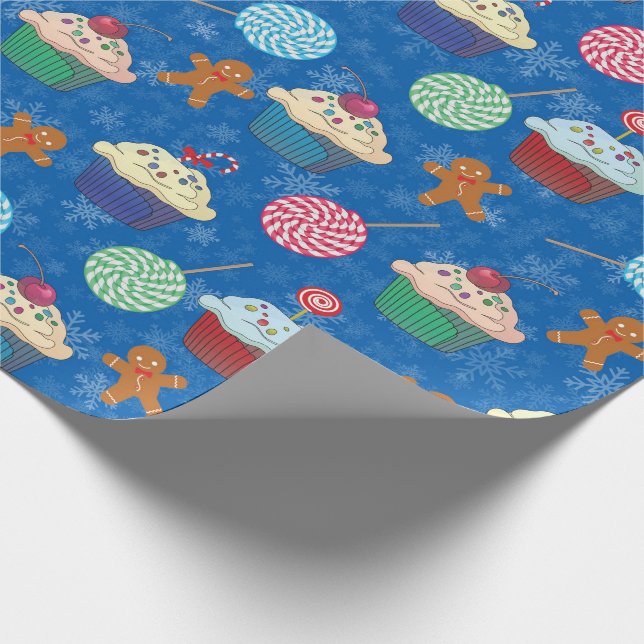Papier Cadeau Bonbons de menthe poivrée, Pain d'épices Gâteau ho (Coin)