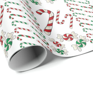 Papier Cadeau Bonbons de Noël doux