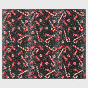 Papier Cadeau Bonbons de Noël Papier à enveloppement étincelant