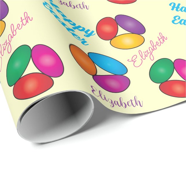 Papier Cadeau Bonbons de Pâques Jelly Bean (Coin rond)