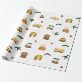 Papier Cadeau Bonbons et gui à Noël