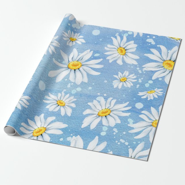 Papier Cadeau bonheur de marguerite (Déroulé)