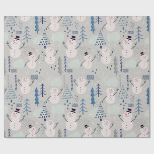 Papier Cadeau Bonhomme de neige amical