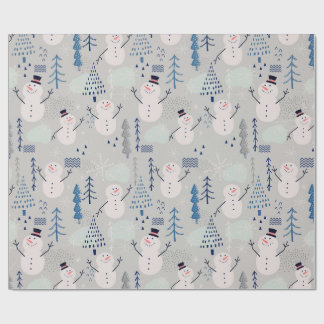 Papier Cadeau Bonhomme de neige amical