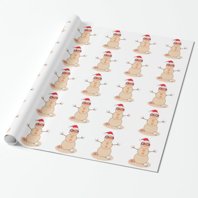 Papier Cadeau Bonhomme de neige de sable avec les nuances et le (Déroulé)