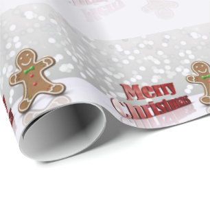 Papier Cadeau Bonhomme en pain d'épice de Joyeux Noël