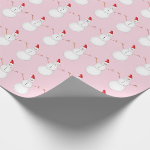 Papier Cadeau Bonhommes de neige de sourire utilisant des