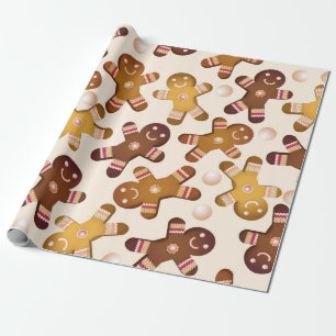 Papier Cadeau Bonhommes en pain d'épice