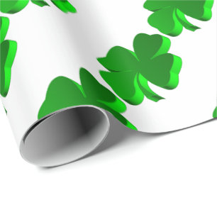 Papier Cadeau Bonne chance Clover Motif Vert Funny Elegant