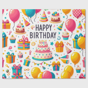 Papier Cadeau Bonne conception d'anniversaire 1