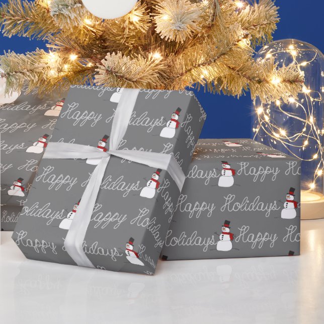 Papier Cadeau Bonne Corde De Vacances Et Snowmen (Vacances)