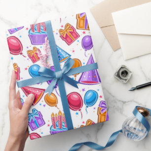 Papier Cadeau Bonne fête d'anniversaire