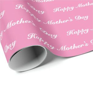 Papier Cadeau Bonne fête des mères, élégant cadeau blanc rose