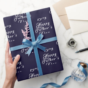 Papier Cadeau Bonne Fête des pères Papa Grand-père Marine Modern