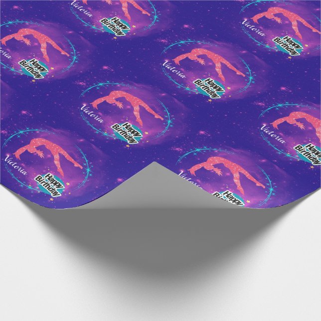 Papier Cadeau Bonne Gymnastique d'anniversaire Galaxy Tumbling (Coin)