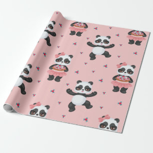 Papier Cadeau Bonne Pandas Motif de Noël