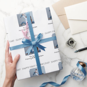 Papier Cadeau Bonne première Fête des pères - de maman et bébé  