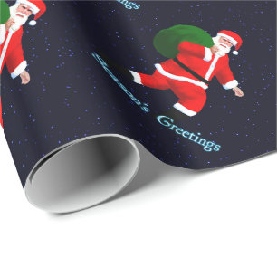 Papier Cadeau Bonnes Fêtes - Père Noël