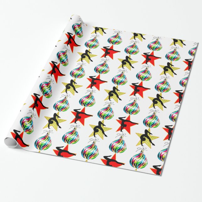 PAPIER CADEAU BONNES VACANCES GYMNASTIQUES DONS DE NOËL (Déroulé)
