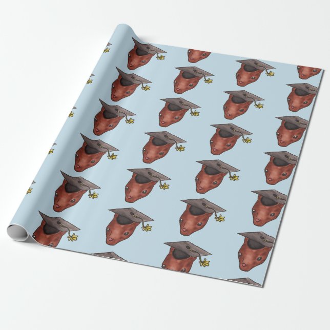 Papier Cadeau Bonnet de diplôme Oiseau mou animal de la forêt (Déroulé)
