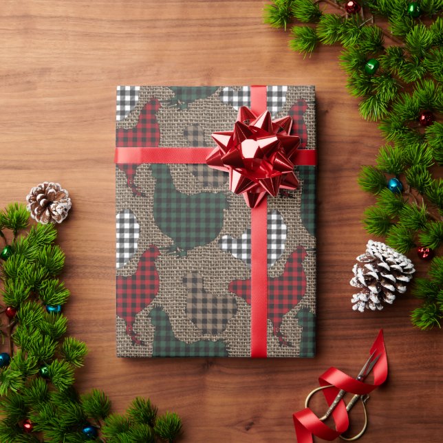 Papier Cadeau Bonnet de Noël de poulet (Cadeau de vacances)