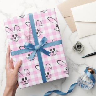 Papier Cadeau Bonnets Mets Sur En vichy Rose
