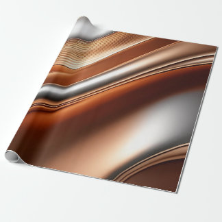 Papier Cadeau Bonze Silver Wavy Patterned Wrapping Papper