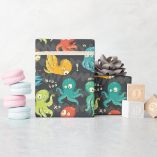 Papier Cadeau Boo Octopus Cute Multicolor Enfants Vêtements & Dé