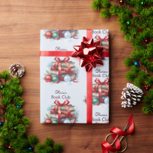 Papier Cadeau Book Club Noël personnalisé