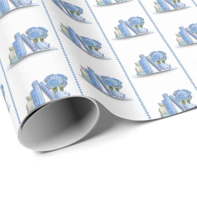 Papier Cadeau Book Shelf Wrapping Paper (Coin rond)
