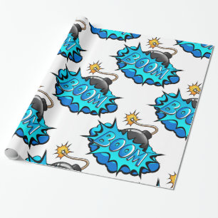 Papier Cadeau Boom comique de bombe de style d'art de bruit !
