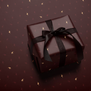 papier cadeau bordeaux ballerine et renne