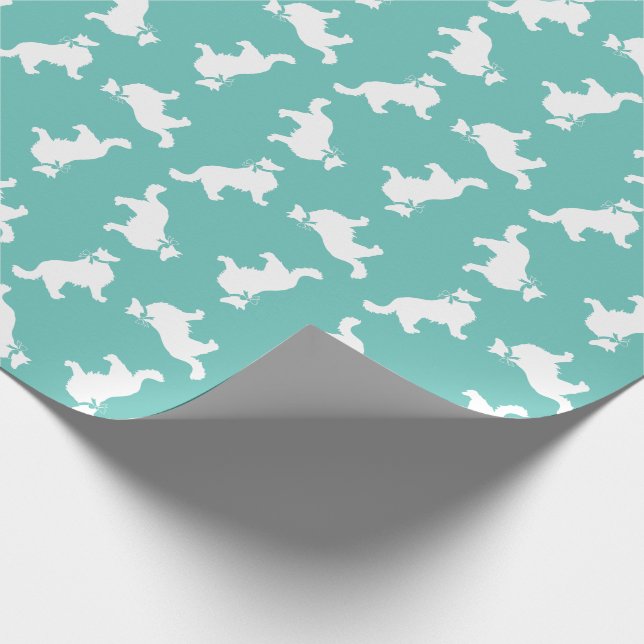 Papier Cadeau Bordure Collie Chien Chien Chien Puppy (Coin)