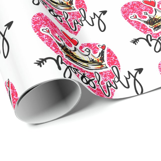 Papier Cadeau Boss Lady White (Coin rond)