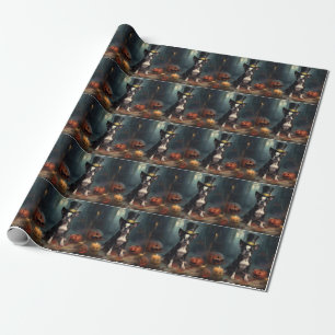 Papier Cadeau Boston Terrier Citrouille Halloween effroi