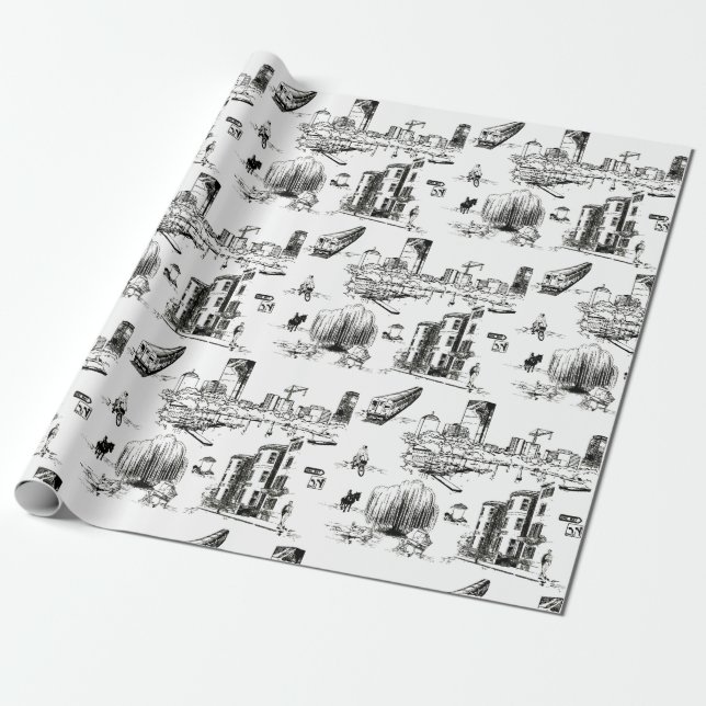 Papier Cadeau Boston Toile (Déroulé)
