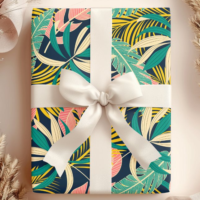 Papier Cadeau Botanique Tropical Summer Palm Feuille (Créateur téléchargé)