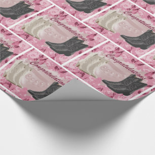 Papier Cadeau Bottes de cowboy occidentales de mariage wers