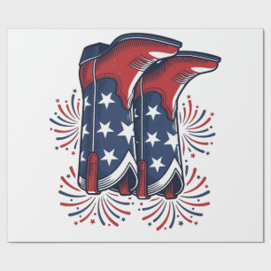 Papier Cadeau Bottes de cowboy patriotiques conception de chemis