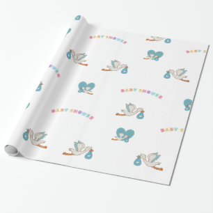 Papier Cadeau Bouche avec baby shower mignon bébé 